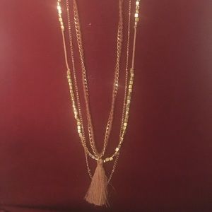 Rose gold and blush 3 strand necklace